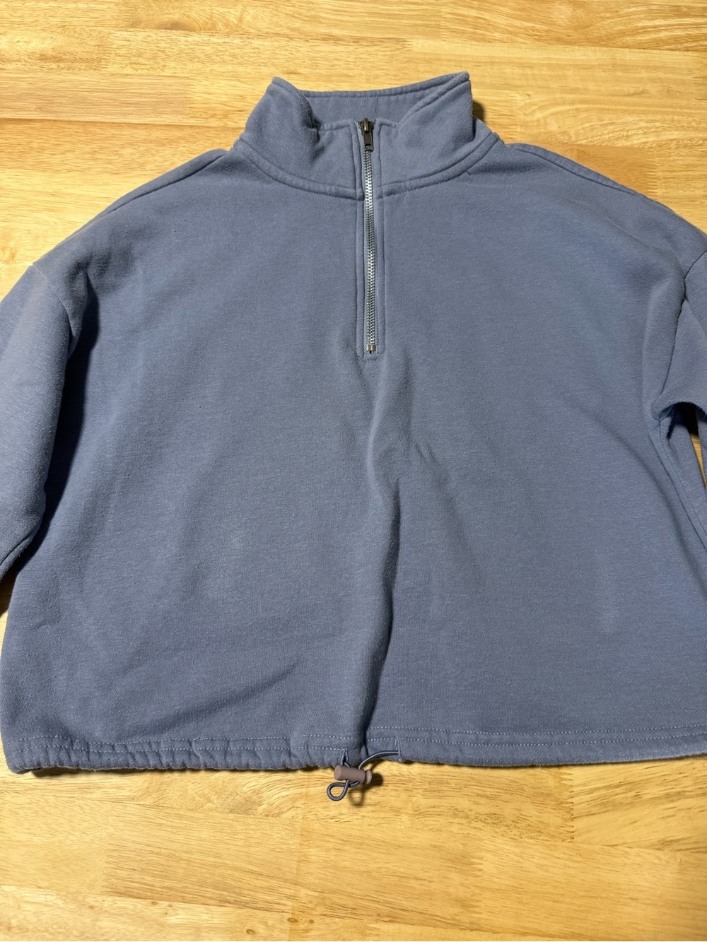 Pink Republic Women’s Blue Quarter Zip Cropped Pullover Size Medium